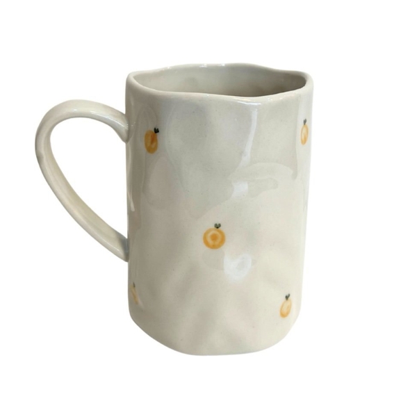 BAT TRANG - Ceramic Tall Wasabi Mug In Tangerine