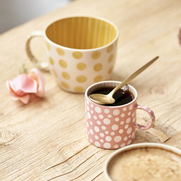 BAT TRANG - Ceramic Short Mug In Mustard Sprinkle