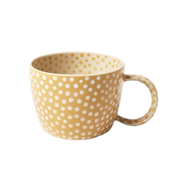 BAT TRANG - Ceramic Short Mug In Mustard Sprinkle
