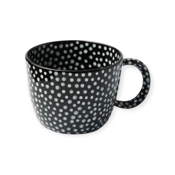 BAT TRANG - Ceramic Short Mug In Black Sprinkle