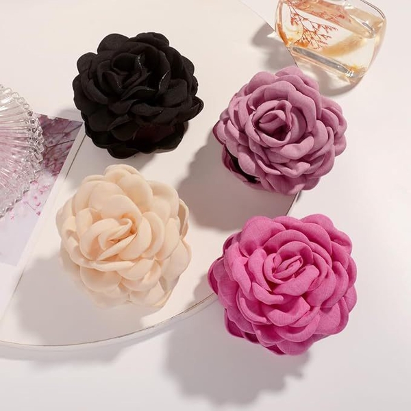 Fabric Hair Claw - Flamingo Pink
