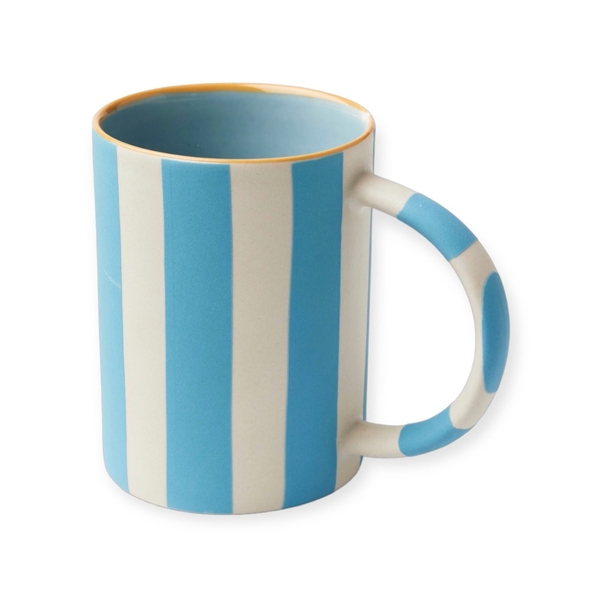 BAT TRANG - Ceramic Striped Mug in Blue
