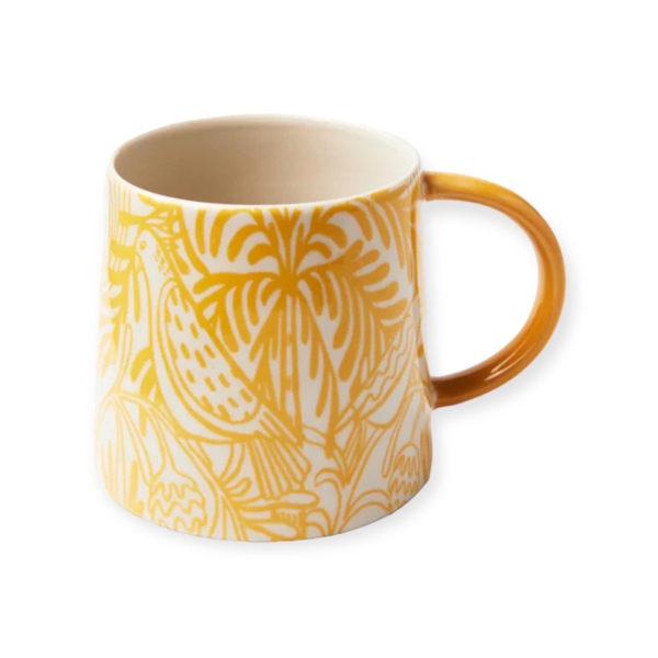BAT TRANG - Ceramic Birdy Mug in Mustard