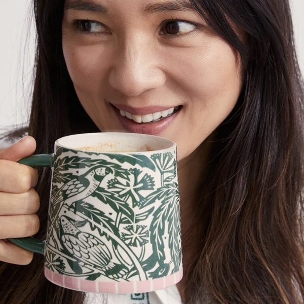 BAT TRANG - Ceramic Birdy Mug in Green