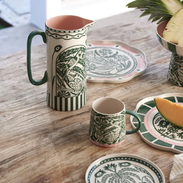 BAT TRANG - Ceramic Birdy Mug in Green