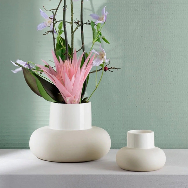 BAT TRANG - Ceramic Circle Vase In White