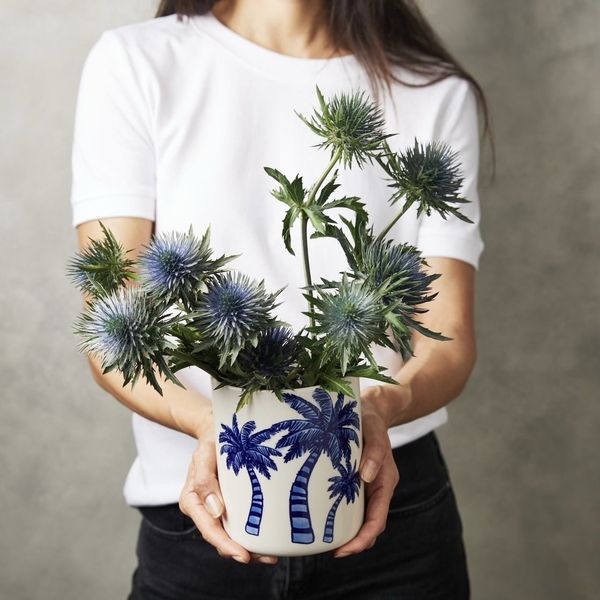 BAT TRANG - Ceramic Palm Tree Vase
