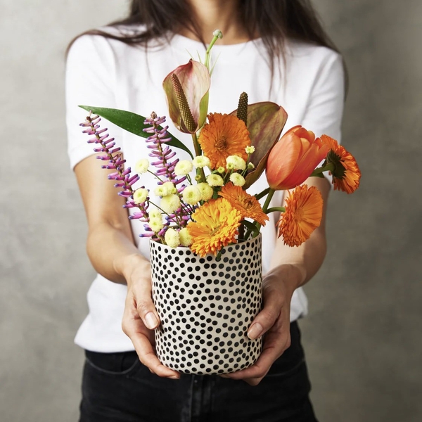 BAT TRANG - Ceramic Polka Dot Vase