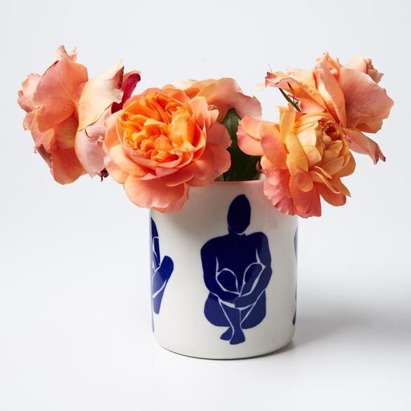 BAT TRANG - Ceramic Vase With Blue Girl Pattern