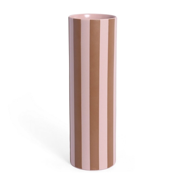 BAT TRANG - Tall Vase In Striped Pink