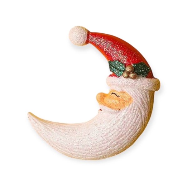 Christmas Magnet - Santa In Moon Shape