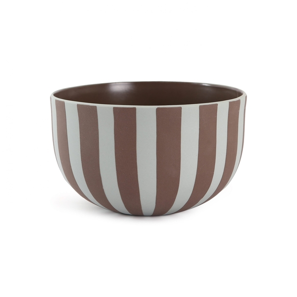 BAT TRANG - Striped Bowl in Brown