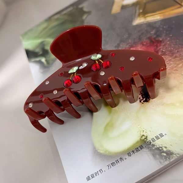 Heirloom Hair Claw - Brown With Cherry