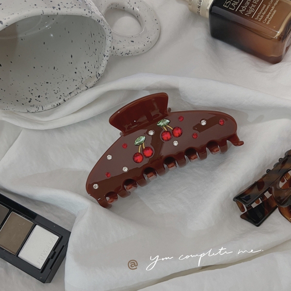 Heirloom Hair Claw - Brown With Cherry