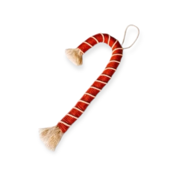 Christmas Ornament - Macrame Candy Cane in Red