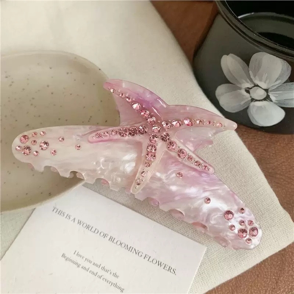 Hair Claw - Pink Starfish