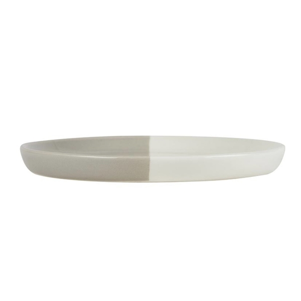 BAT TRANG - Ceramic Two Tone Plate In Beige