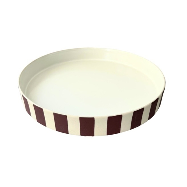 BAT TRANG - Round Tray in Striped Brick