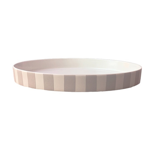 BAT TRANG - Round Tray in Striped Grey