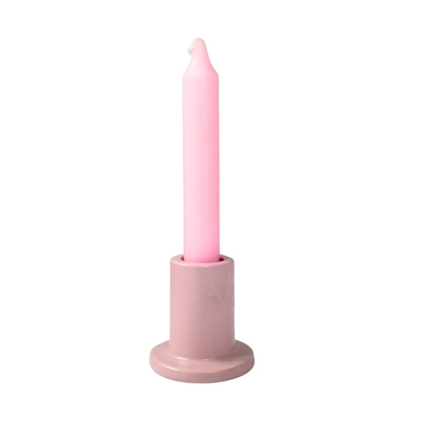 BAT TRANG - Ceramic Short Candle Holder In Pink