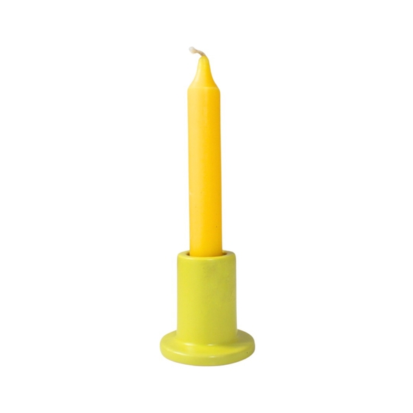 BAT TRANG - Ceramic Short Candle Holder In Yellow