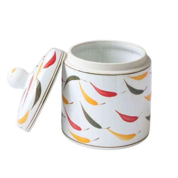 BAT TRANG - Ceramic Jar With Lid in Colorful Chillies