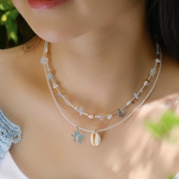 MERMAID - 'Celia' Natural Gemstone & Pearl Necklace Set