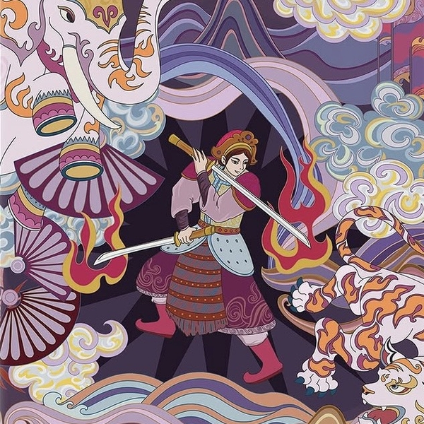 LA'ARTISAN - 'Nữ Tướng Bùi Thị Xuân - General Bui Thi Xuan' Double-Sided Square Scarf