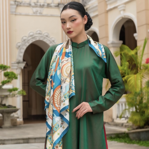 LA'ARTISAN - 'Kiến Trúc Sài Gòn - Saigon Architecture' Double-Sided Square Scarf