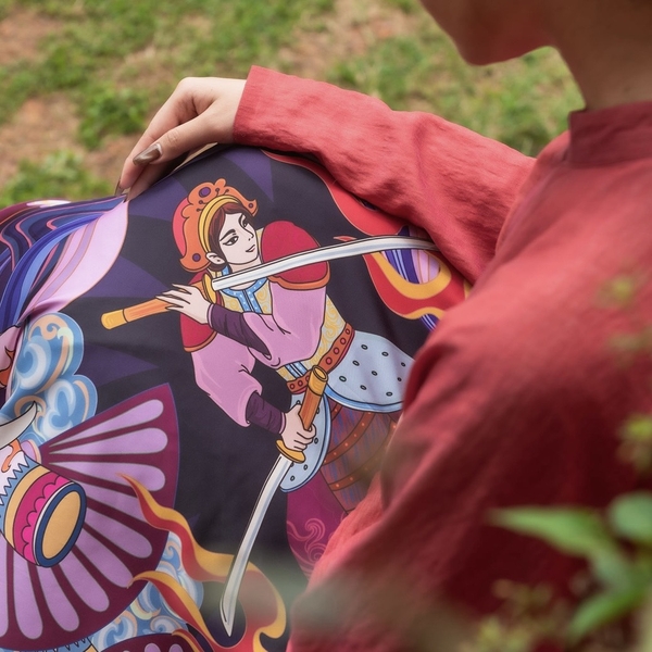 LA'ARTISAN - 'Nữ Tướng Bùi Thị Xuân - General Bui Thi Xuan' Double-Sided Square Scarf