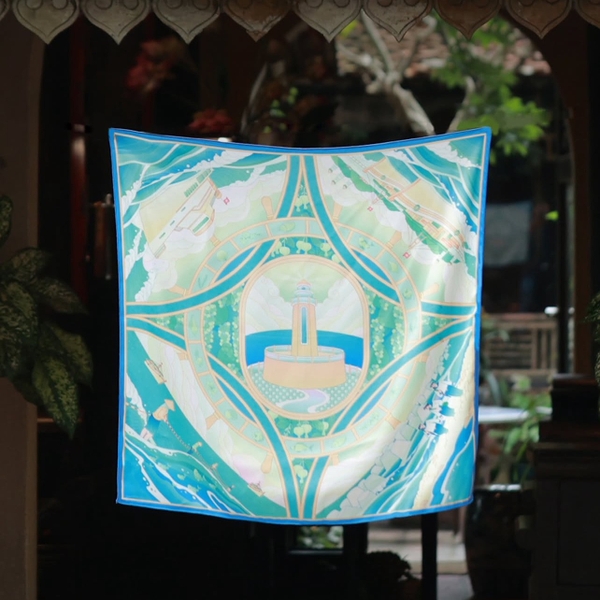 LA'ARTISAN - 'Biển Đảo - Homeland Wasters' Double-Sided Square Scarf