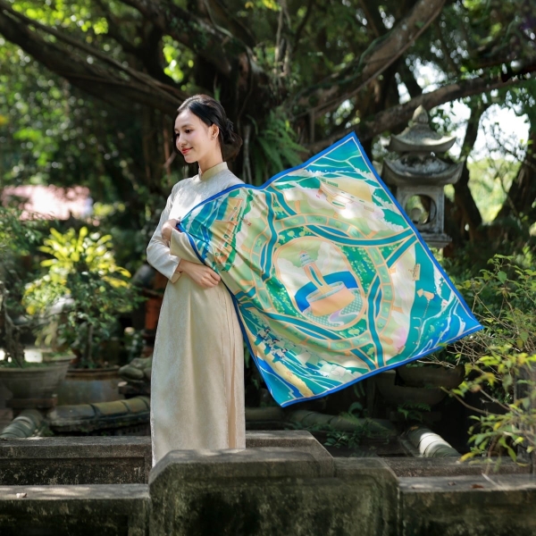 LA'ARTISAN - 'Biển Đảo - Homeland Wasters' Double-Sided Square Scarf