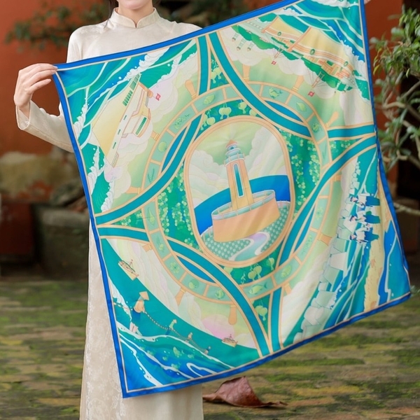 LA'ARTISAN - 'Biển Đảo - Homeland Wasters' Double-Sided Square Scarf