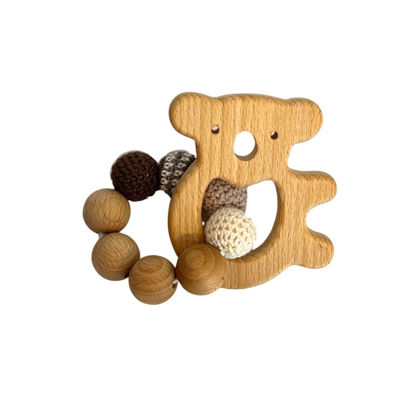Baby Crochet Teething Toy in Koala