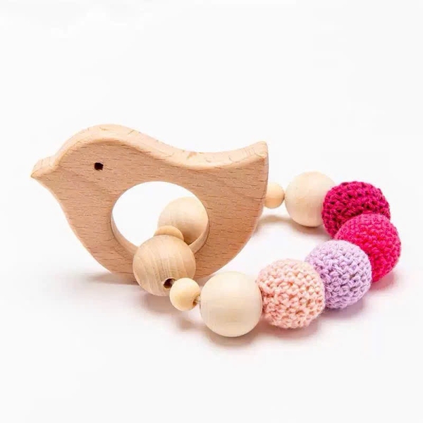 Baby Crochet Teething Toy in Bird