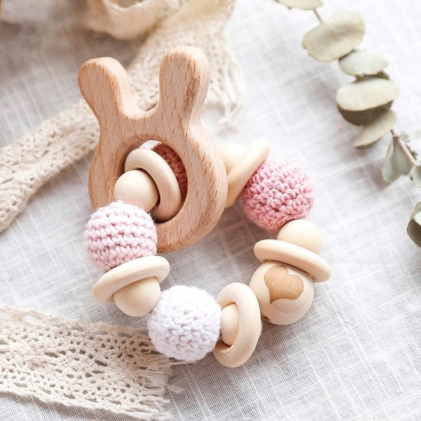 Baby Crochet Teething Toy in Bunny