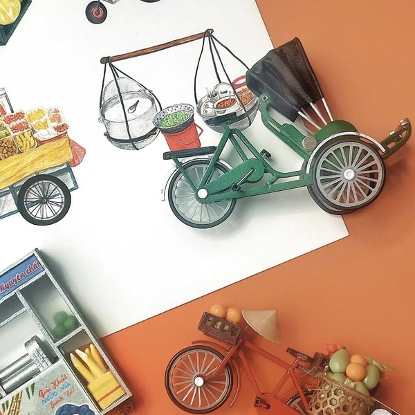 NHA TIN - 'Xích Lô - Cyclo' Magnet In Green