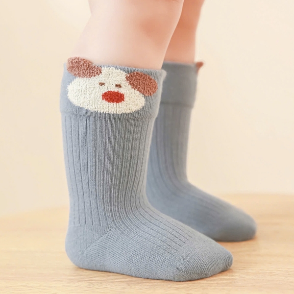 BABY CREW SOCKS - White Dog in Blue