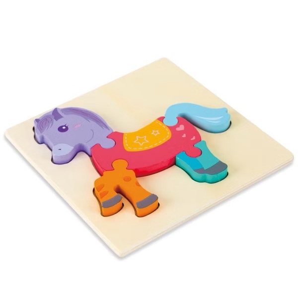 Montessori Wooden Baby Toy 3D Puzzle - Horse