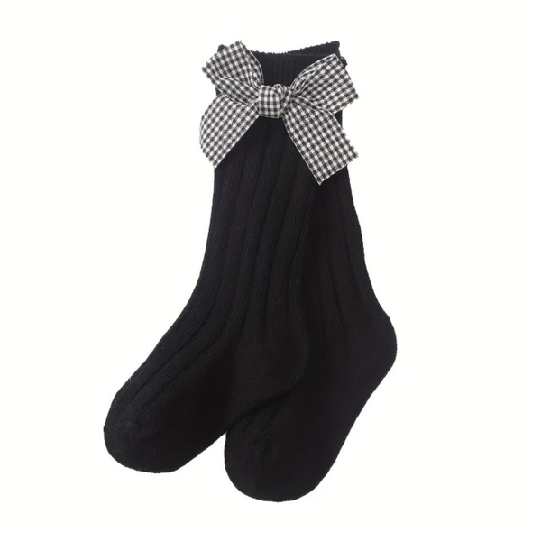 BABY CREW SOCKS With Bow In Black