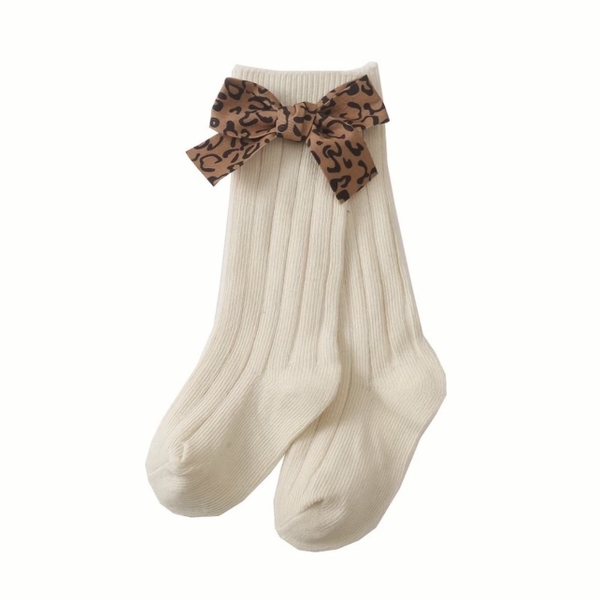 BABY CREW SOCKS With Bow In Beige