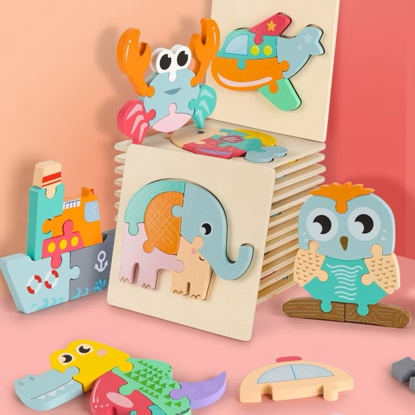 Montessori Wooden Baby Toy 3D Puzzle - Horse