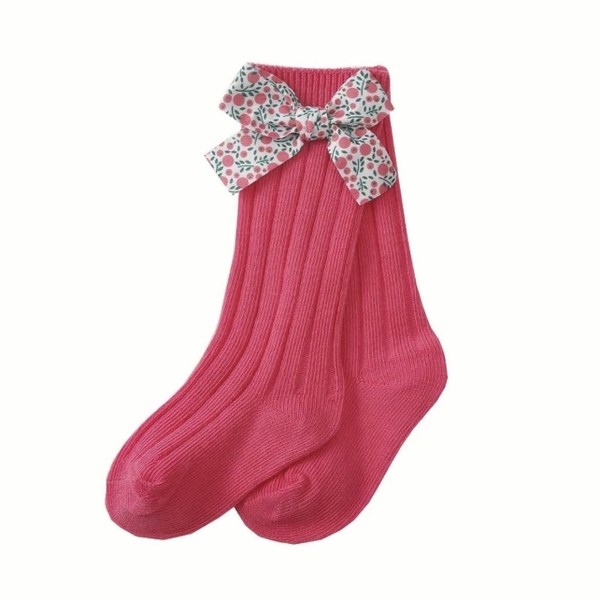 BABY CREW SOCKS With Bow In Hot Pink