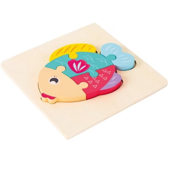 Montessori Wooden Baby Toy 3D Puzzle - Fish