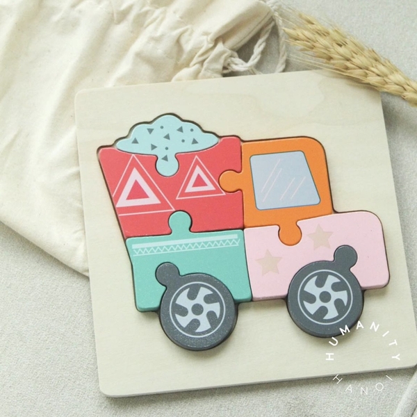 Montessori Wooden Baby Toy 3D Puzzle - Truck
