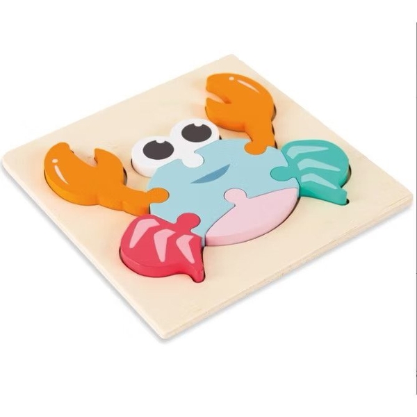 Montessori Wooden Baby Toy 3D Puzzle - Crab