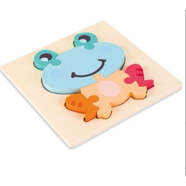 Montessori Wooden Baby Toy 3D Puzzle - Frog