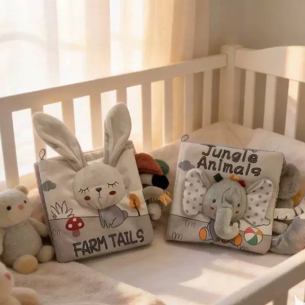 Montessori Baby Cloth Book - Bunny