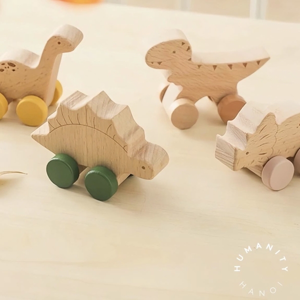 Children's T-Rex Wooden Toy Car