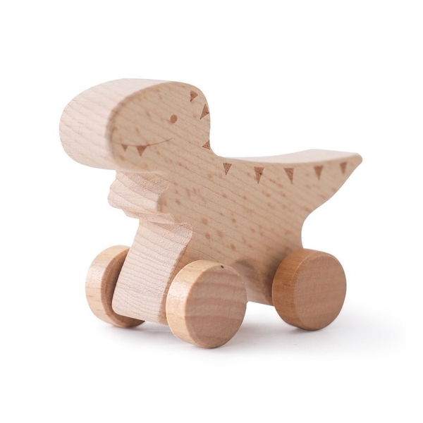 Children's T-Rex Wooden Toy Car